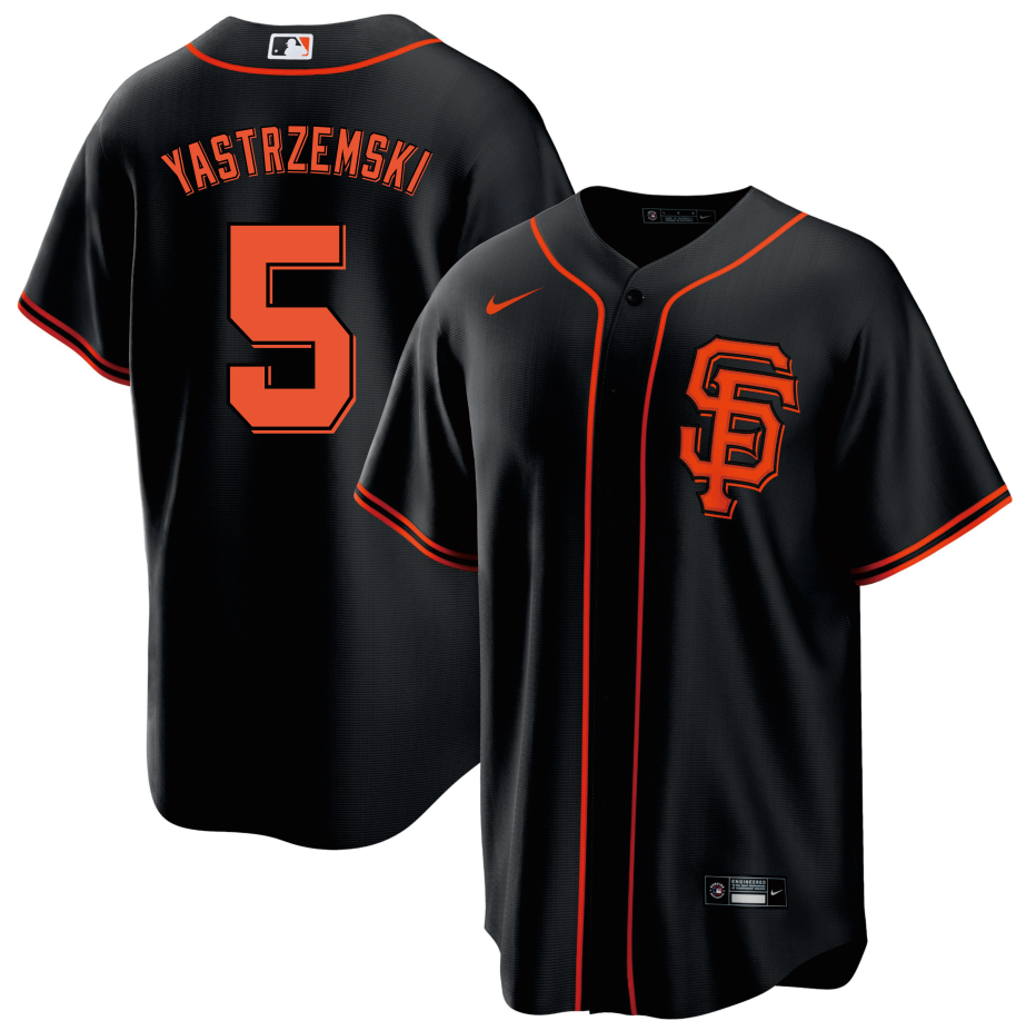 Men's San Francisco Giants Mike Yastrzemski #5 Black Baseball Jersey
